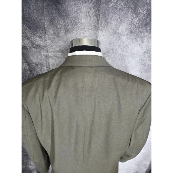 Oscar De La Renta 2 Piece Blazer Jacket & Vest‎Mens 42R Green Sports Coat Wool